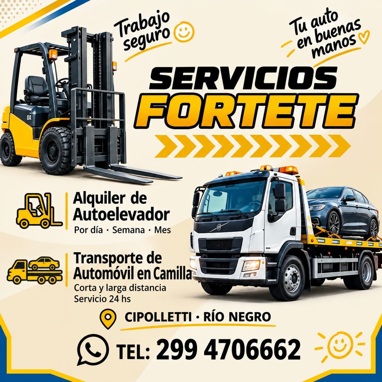 Traslado de Vehículos y Alquiler de Autoelevadores - Fortete